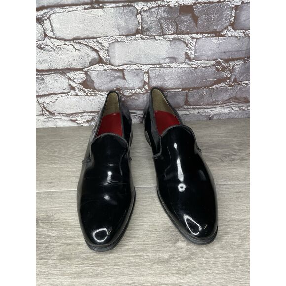 Men\'s Black Patent Leather Tuxedo Formal Shiny Wedding Prom Dress Shoes Sz 11M